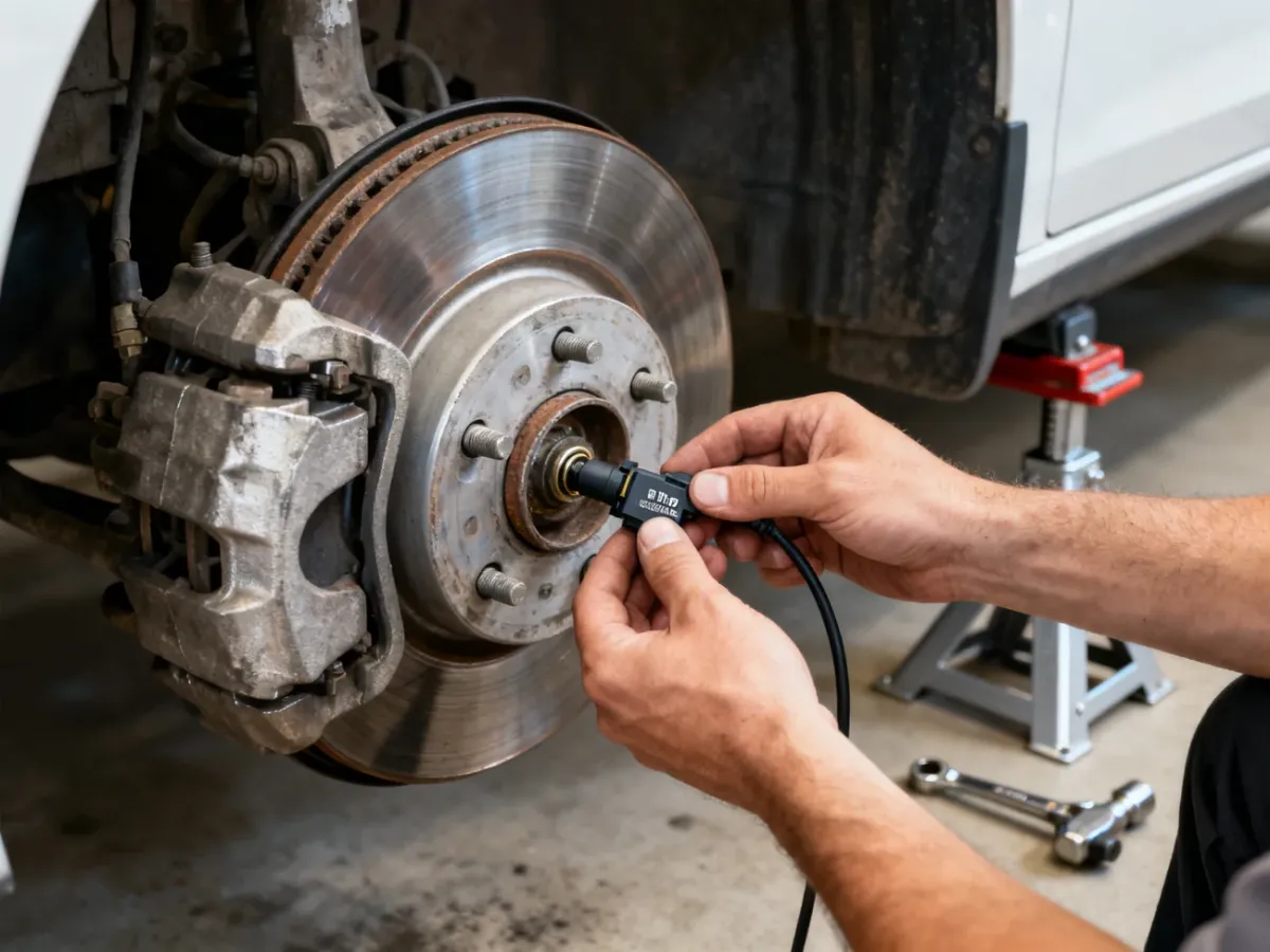Mechanik montujący tylny czujnik ABS w piaście koła
